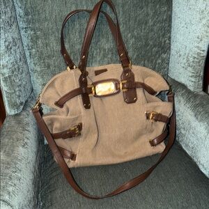 Michael Kors Brown and Tan Shoulder Bag